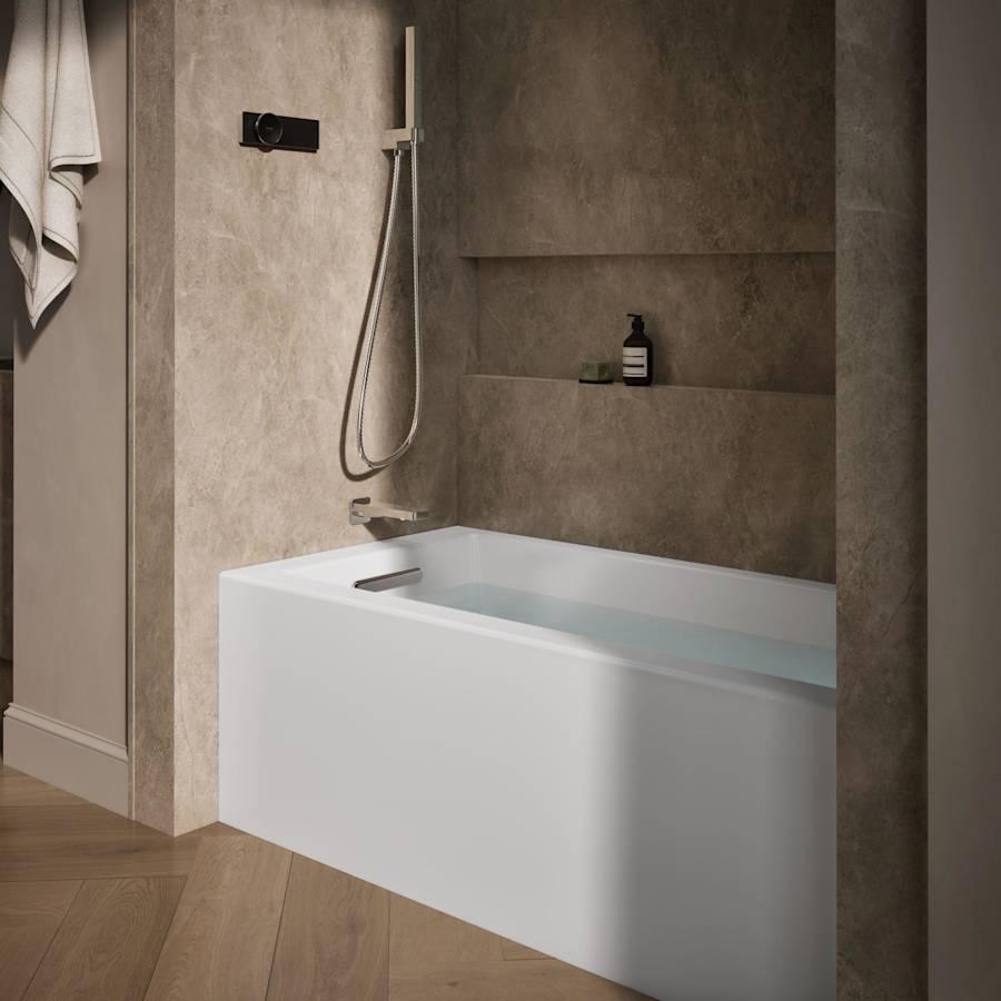 Underscore 60" X 30" Alcove Soaking Bathtub with Integral Apron, Integral Flange, and Left-Hand Drain