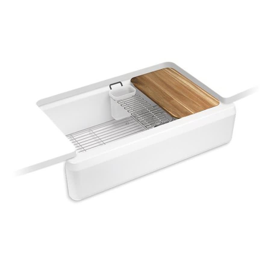 Riverby® Single Bowl Kitchen Sink, Apron Mount, 36 x 21 in, 9 in Bowl Depth, Cast Iron, White - pwudcxwtbaww9zztkizd@2x.jpg