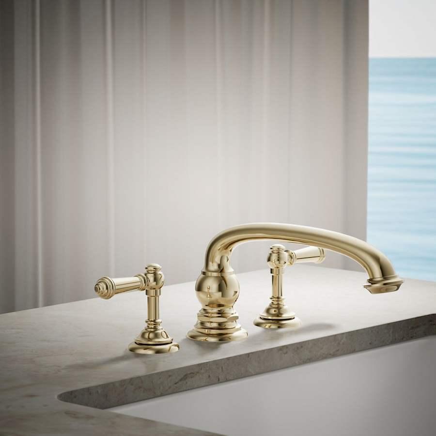 Artifacts Deck-Mount Bath Faucet Handle Trim with Lever Design - pwzvqmmf7rchodazxqkw@2x.jpg