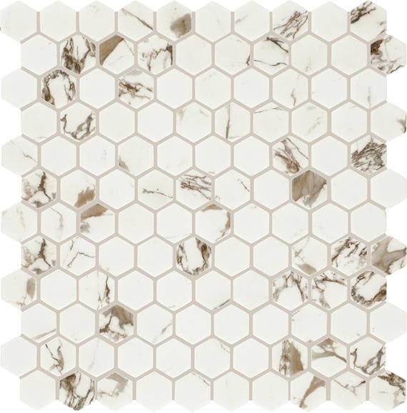 Uptown Glass Posh Sparkler Hexagon 1X1 Matte