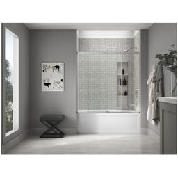 Elate 56-3/4" High x 59-5/8" Wide Sliding Semi Frameless Tub Door with Clear Glass - q18i4aidx72qt126m3yh@2x.jpg