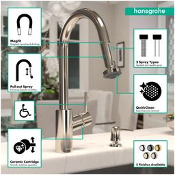 Talis SÂ² 1.75 GPM Pull-Down Kitchen Faucet HighArc Spout with Magnetic Docking & Non-Locking Spray Diverter - Limited Lifetime Warranty - q18koxheaeunff87pqnc@2x.jpg