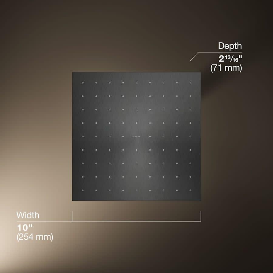 Radiant Contemporary Square 10" Single Function 2.5 GPM Rainhead with MasterClean Sprayface and Katalyst Air-Induction Technology - q5gdbhwiwbworemcs2kv@2x.jpg