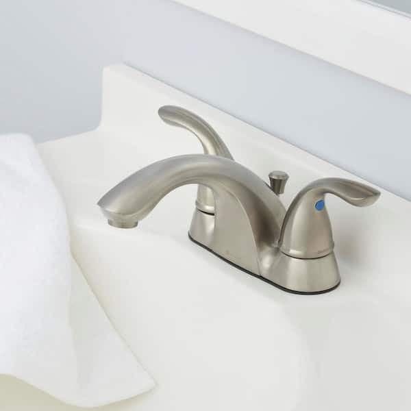 Glacier Bay Builders 4 in. Centerset Double Handle Low-Arc Bathroom Faucet in Brushed Nickel HD67091W-6B04 - q5xfm530tt2tkqdcxhu3@2x.jpg