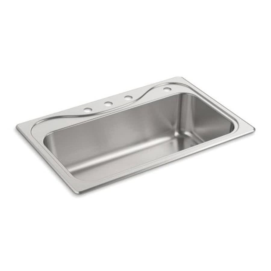 Southhaven® Single Bowl Kitchen Sink, Top Mount, 33 x 22 in, 9-1/4 in Bowl Depth, 4-Hole, 18 ga Luster Steel, Stainless - q9ae1jo4adn2uhjwtutn@2x.jpg