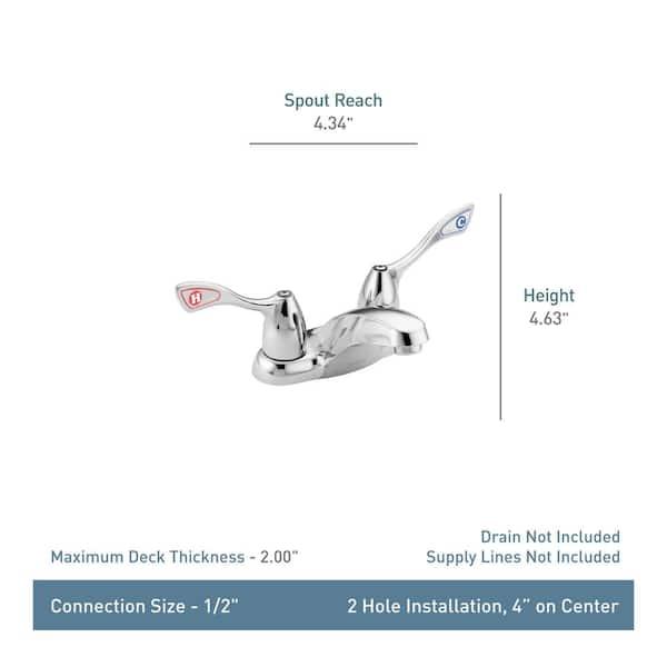 MOEN 4 in. Centerset 2-Handle High-Arc Bathroom Faucet in Chrome 8800 - q9e8fejifw7h65nfgz0h@2x.jpg