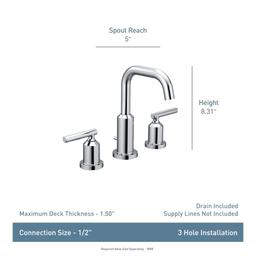 Gibson Widespread Bathroom Sink Faucet - Includes Pop-Up Drain Trim, Less Rough In - qafyk3pmbemgtcp5ipah@2x.jpg