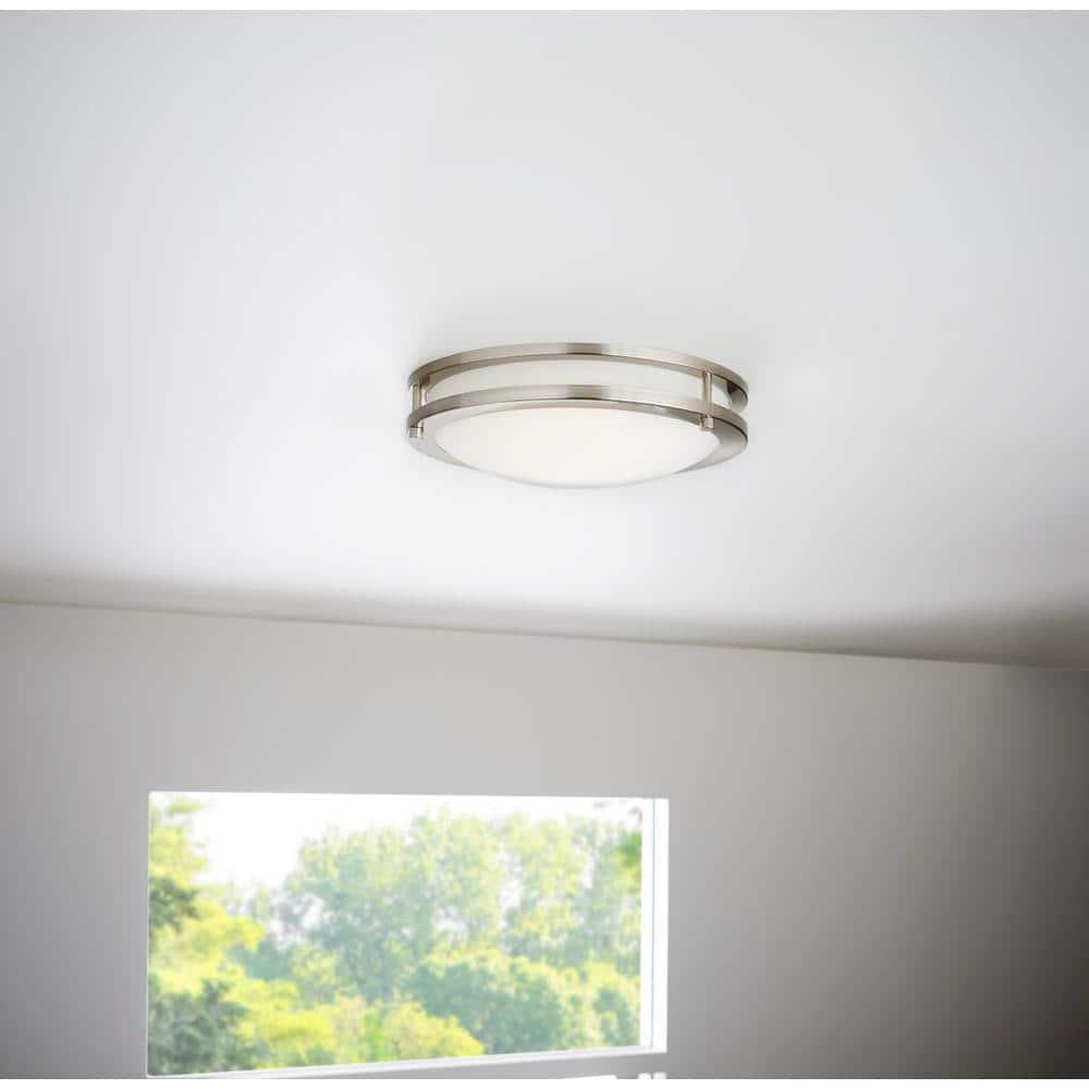 Hampton Bay Flaxmere 12 in. Brushed Nickel Dimmable LED Integrated Flush Mount with Frosted White Glass Shade - qb9fk786j3dpm5eys70n@2x.jpg