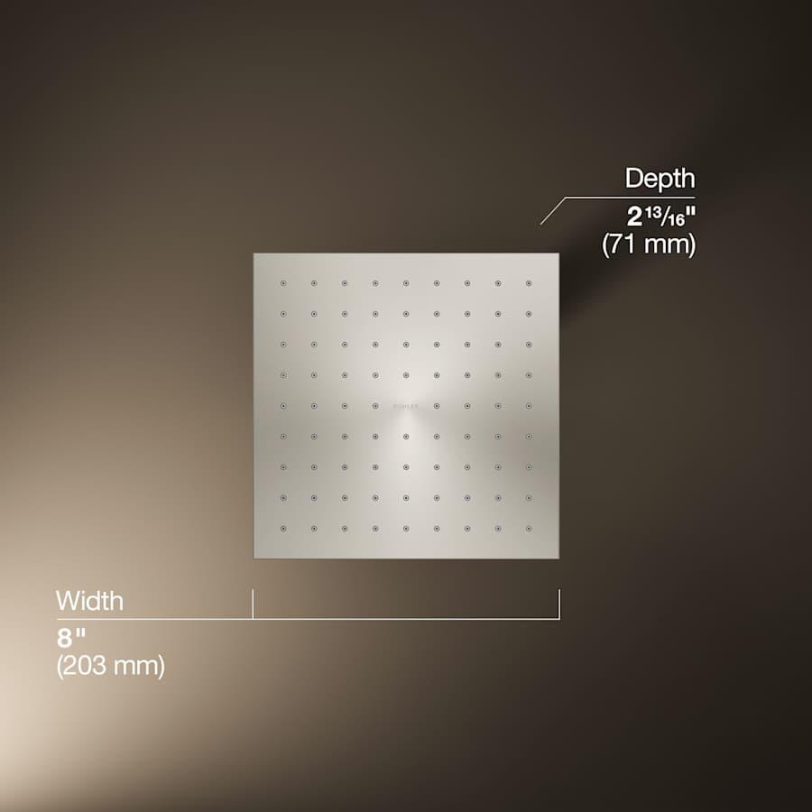Contemporary Square 8" Single Function 2.5 GPM Rainhead with MasterClean Sprayface and Katalyst Air-Induction Technology - qbyrr0qdlcs1rbuejuxk@2x.jpg