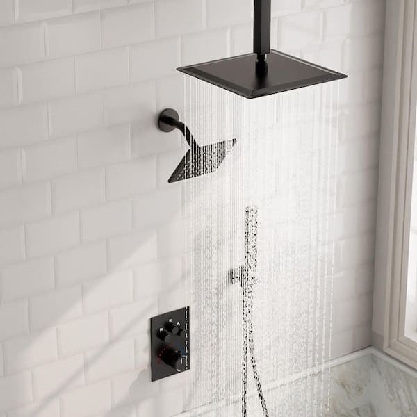 GRANDJOY Multiple Press 7-Spray Ceiling Mount Anti Scald 12 in. Fixed and Handheld Shower Head in Matte Black Valve Included SRSFS1007-BK12 - qeqtuanxrmyjxra2hd9j@2x.jpg