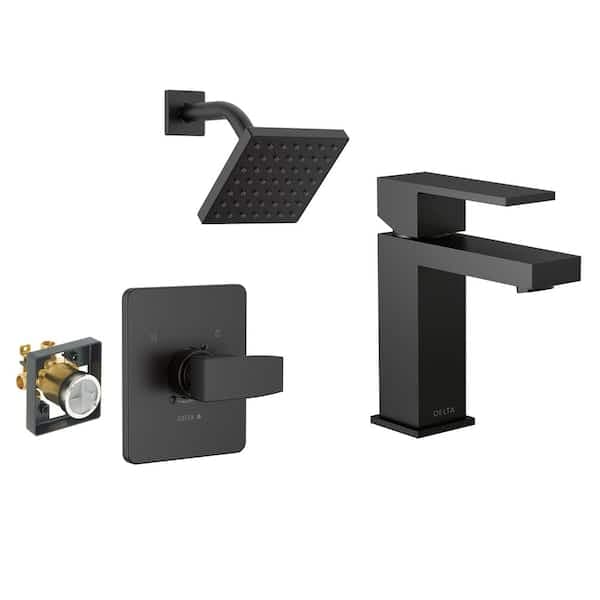 Delta Modern 1-Spray Shower Faucet with Single Handle Single Hole Bathroom Faucet in Matte Black FVS3-MO0301-BL - qiqxge22wqiltm5solu3@2x.jpg
