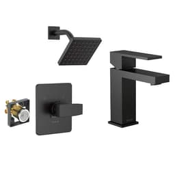 Delta Modern 1-Spray Shower Faucet with Single Handle Single Hole Bathroom Faucet in Matte Black FVS3-MO0301-BL - qiqxge22wqiltm5solu3@2x.jpg