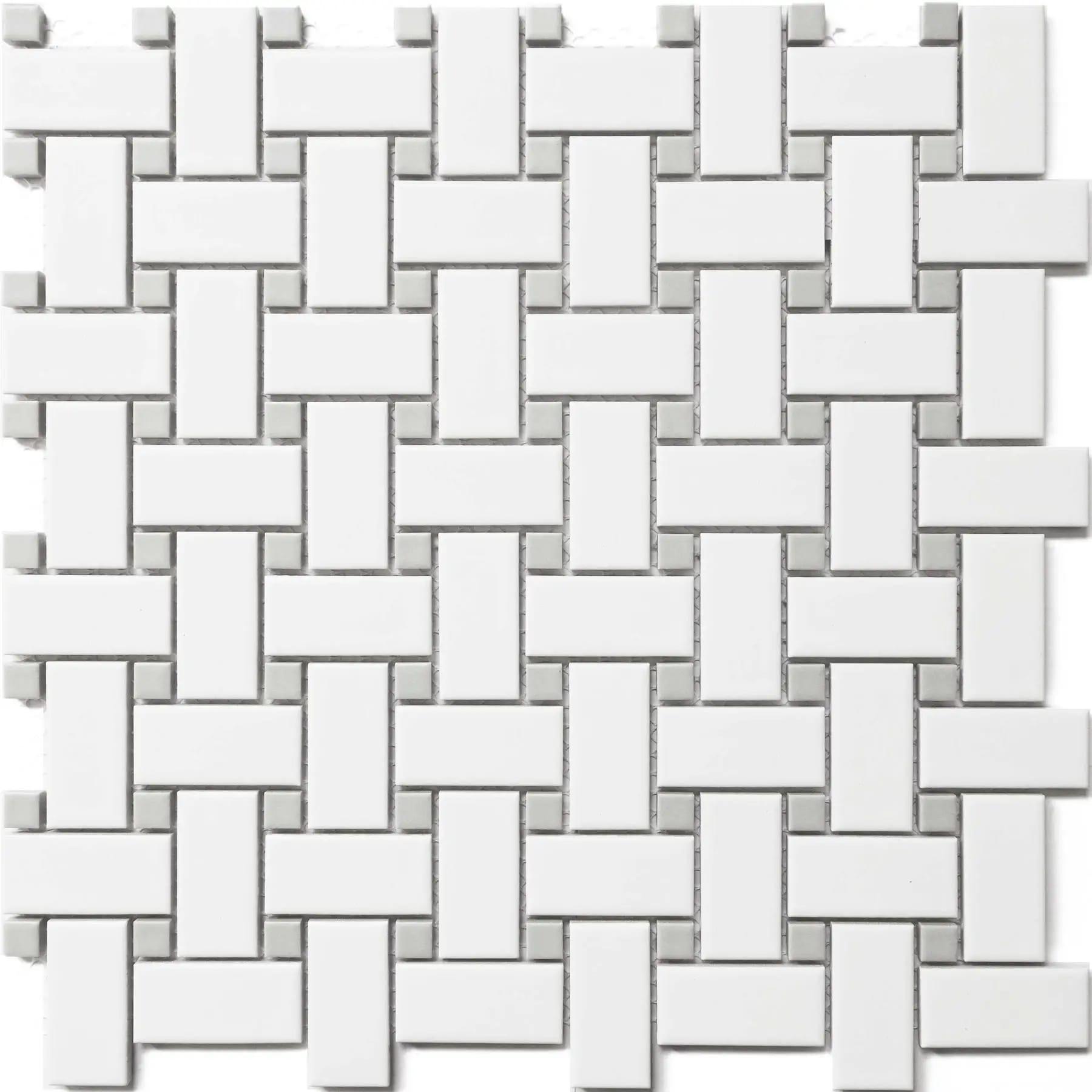 MG GR 12X12 MOS. BASKET WEAVE DOT
