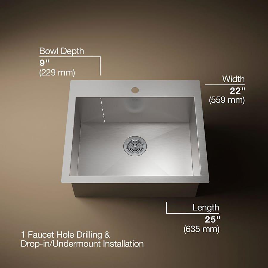 Vault 25" Single Basin Top-Mount/Under-Mount 18-Gauge Stainless Steel Kitchen Sink with SilentShield - qm84esb6gmcnacdsea71@2x.jpg