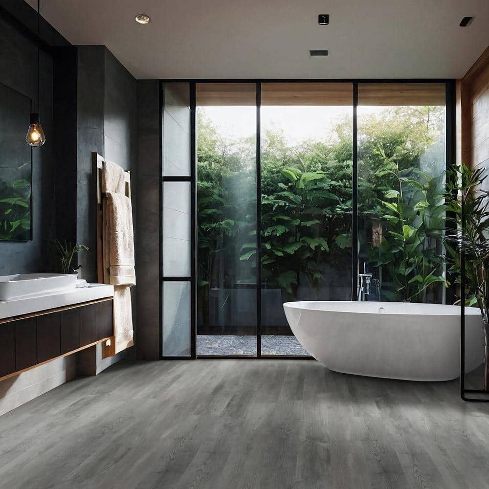 Pelican Gray 12 MIL x 7 in. W x 48 in. L Waterproof Click Lock Luxury Vinyl Plank Flooring (23.8 sq.ft. /Case) - qpe1y24juhtpu439wrzg@2x.jpg