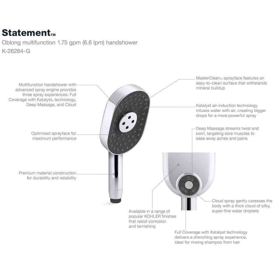 Statement 1.75 GPM Multi Function Hand Shower with MasterClean Sprayface and Katalyst Air Induction Technology - qpvr4975wbglocf6zngi@2x.jpg