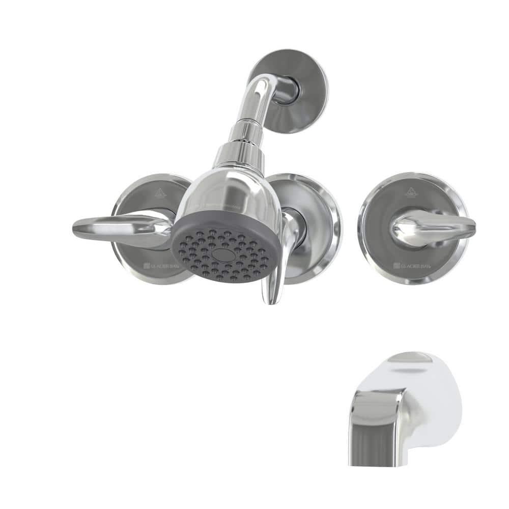 Glacier Bay Aragon Triple Handle 1-Spray Tub and Shower Faucet 1.8 GPM in Chrome (Valve Included) - qqj3jbwolkjwknkqntzn@2x.jpg