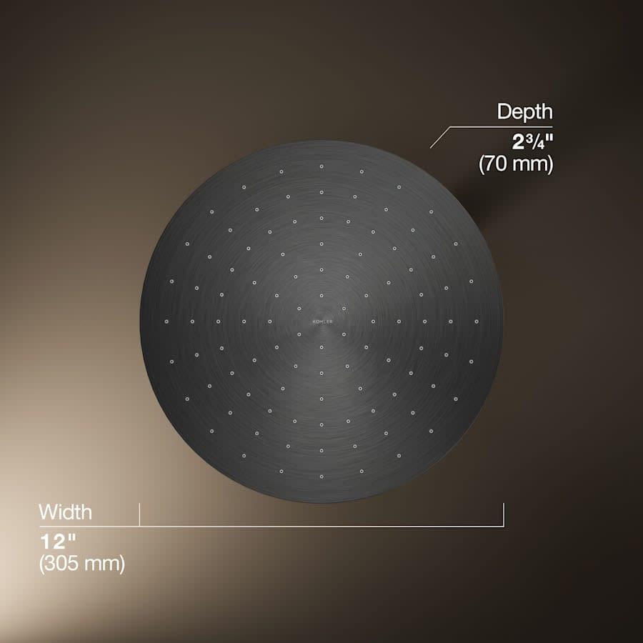 Contemporary Round 12" Single Function 2.5 GPM Rainhead with MasterClean Sprayface and Katalyst Air-Induction Technology - qqwerlrkyr1s3bssgw2t@2x.jpg