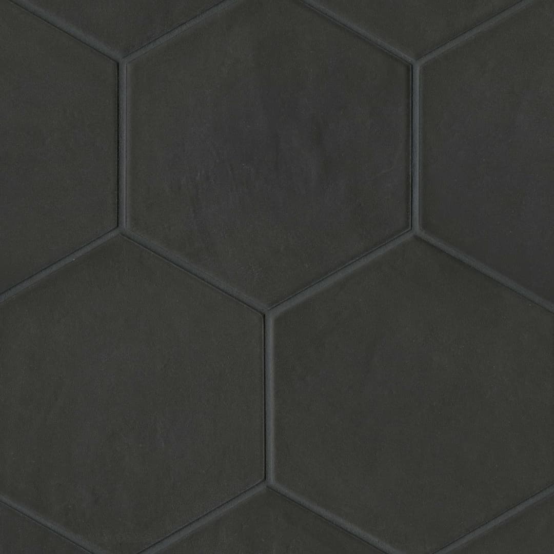 Allora 8.5" x 10" Hexagon Matte Porcelain Tile in Solid Black - qroiv7oey2ldpchgpy1j@2x.jpg