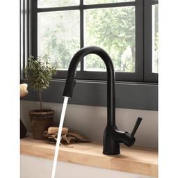 Adler Single-Handle Pull-Down Sprayer Kitchen Faucet with Reflex and Power Clean in Matte Black - qvrjftbhcnfyi6bdgohr@2x.jpg