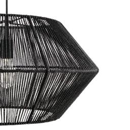 Terra 1-Light Matte Black Chandelier with Natural Twine Shade and Designer Black Cloth Hanging Cord - qxegluhcatuvvooxovcf@2x.jpg