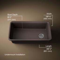 Cairn 33-1/2" Undermount Single Bowl Neoroc Granite Composite Kitchen Sink with Bottom Sink Rack - qybyunosbriytrtxrlxh@2x.jpg