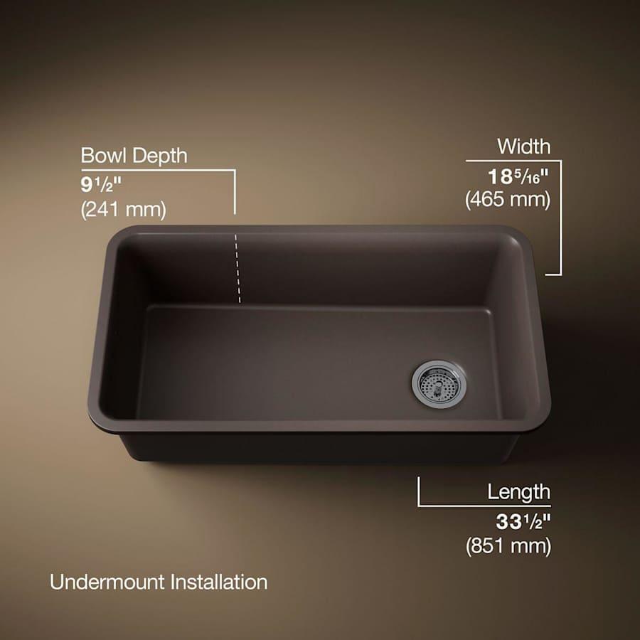 Cairn 33-1/2" Undermount Single Bowl Neoroc Granite Composite Kitchen Sink with Bottom Sink Rack - qybyunosbriytrtxrlxh@2x.jpg