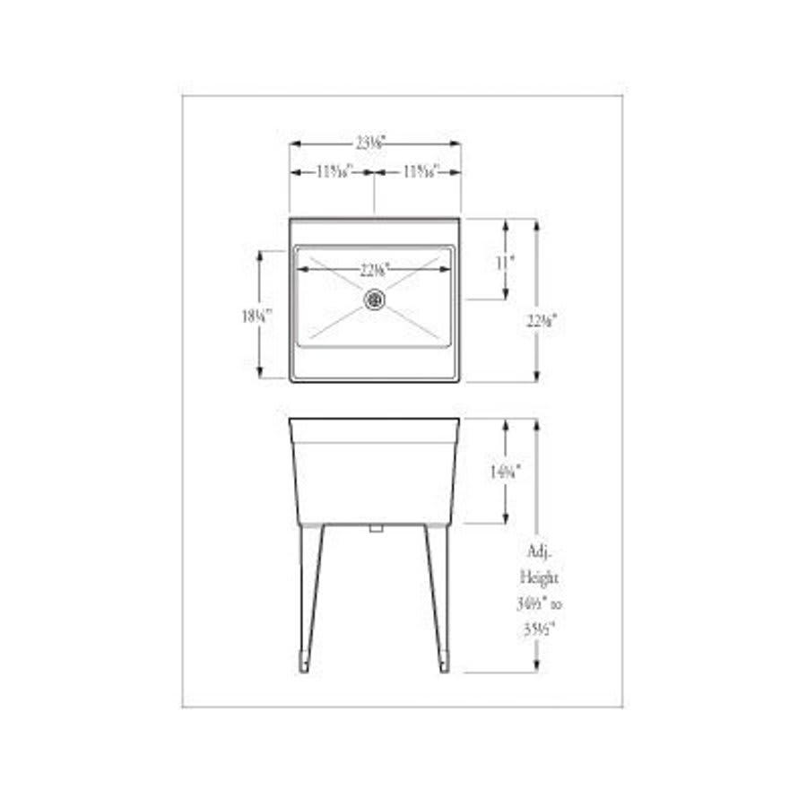 Utility Sink, 1 Basin, Floor Mount, Plastic, White - qyptykycj3hmfnpocto5@2x.jpg
