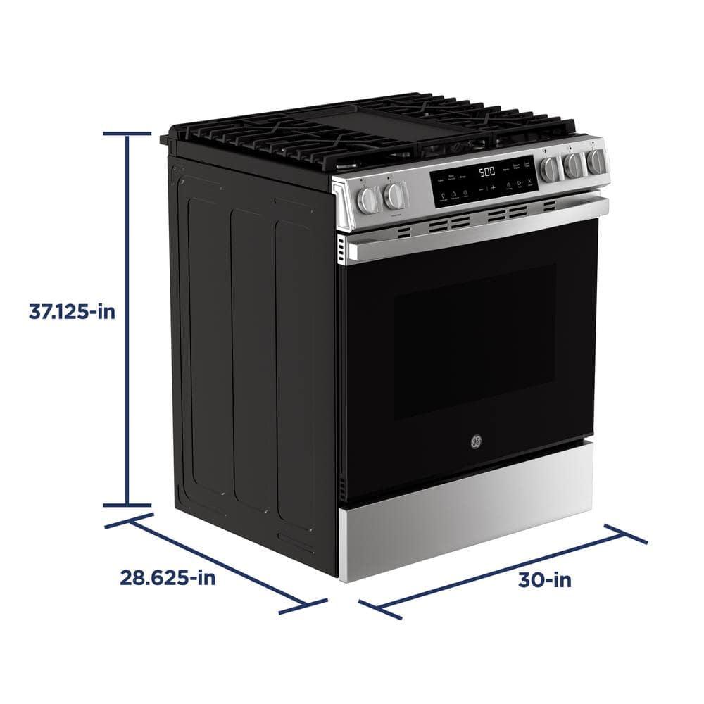 30 in. 5-Burners Slide-In Gas Range in Stainless Steel with Crisp Mode - qzlrc58sftk7jafmedbt@2x.jpg