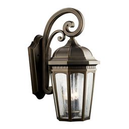 Courtyard 3 Light 22" Wide Outdoor Wall Sconce with Seedy Glass Panels - rbhtwuolqfrzfbl5cywg@2x.jpg
