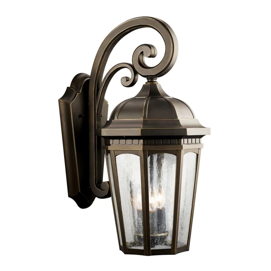 Courtyard 3 Light 22" Wide Outdoor Wall Sconce with Seedy Glass Panels - rbhtwuolqfrzfbl5cywg@2x.jpg