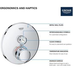 Grohtherm Single Function Thermostatic Valve Trim Only with Double Knob Handles and Volume Control - Less Rough In - rdynaali3iuaqjgoqord_x500.jpg