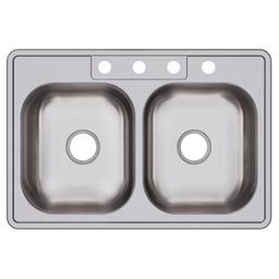 Dayton® Double Bowl Kitchen Sink, Top Mount, ADA, 33 x 22 in, 6-3/8 in Bowl Depth, 4-Hole, 22 ga Satin Steel, Stainless - re0ok0iwxjbnqos8e9w1@2x.jpg