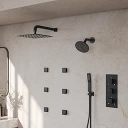 GRANDJOY ZenithRain Thermostatic Dual Showers 8-spray 12 in. Shower System with Hand Shower in Matte Black Valve Included SGF10GJ-17-BL12 - rgq4yzdsgvzuzvxzwcgi@2x.jpg