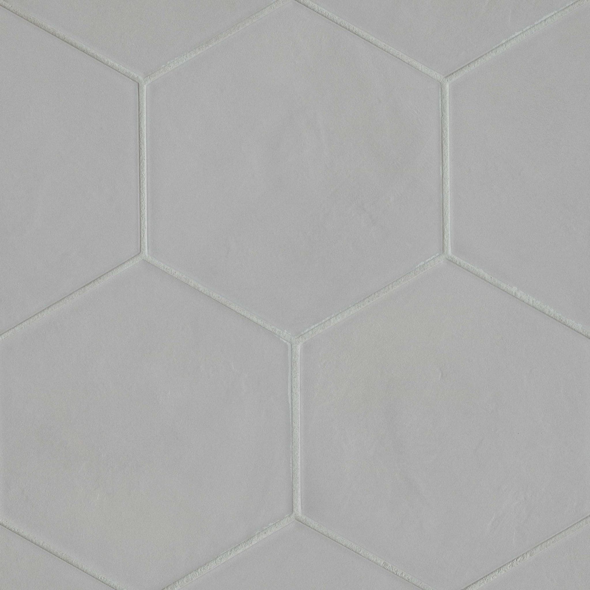 Allora 8.5" x 10" Hexagon Matte Porcelain Tile in Solid Grey
