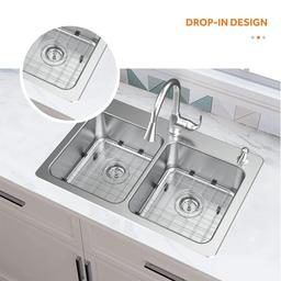 Bratten 33 in. Drop-In 50/50 Double Bowl 18 Gauge Stainless Steel Kitchen Sink with Accessories - rgtox76xxymhblghwcds@2x.jpg