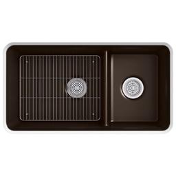 Cairn Slim Divide 33-1/2" Undermount Double Bowl Neoroc Granite Composite Kitchen Sink with Large Bowl Sink Rack - rgumah0zzlikfxdhoqvz@2x.jpg