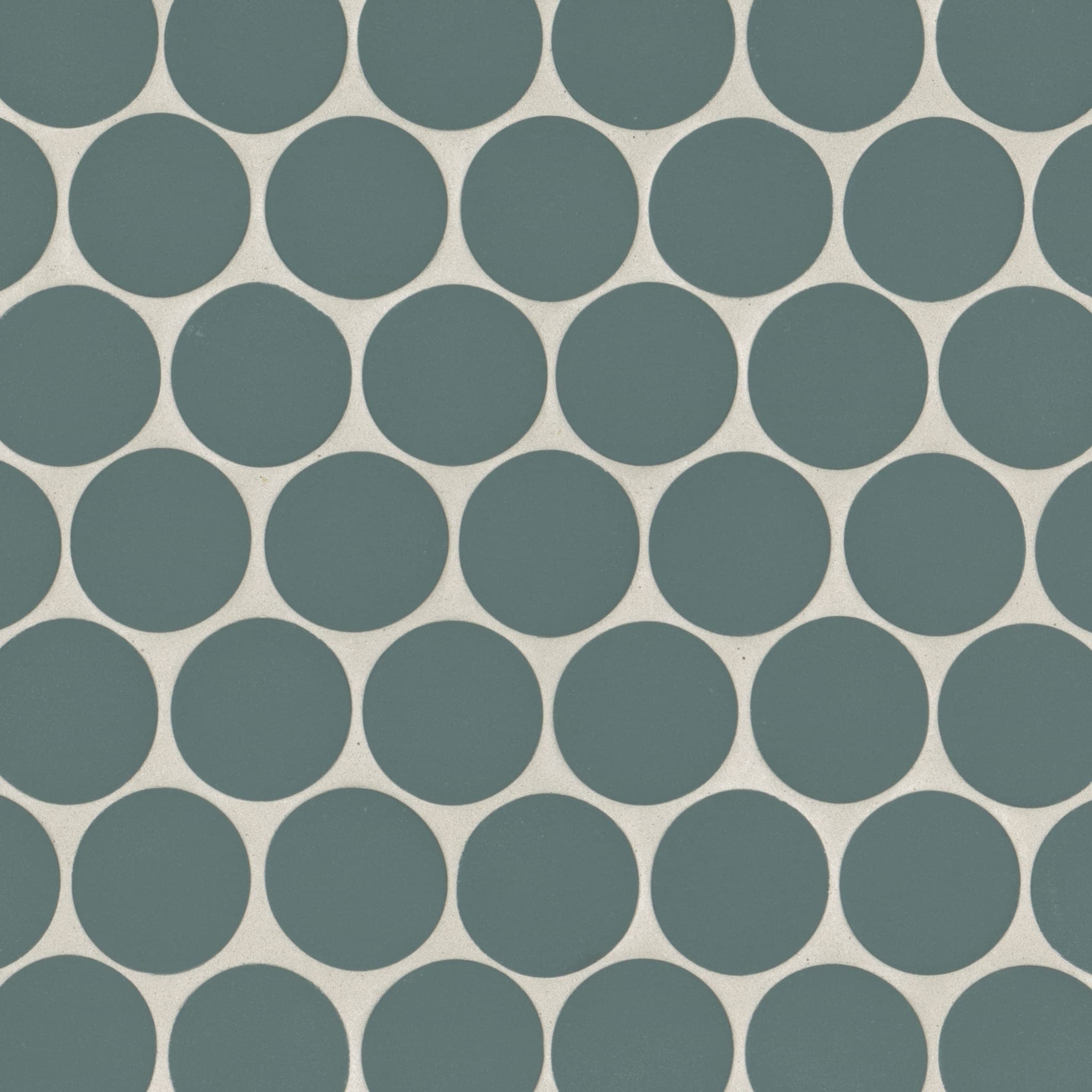 Makoto 2" Round Matte Porcelain Mosaic Tile in Arashi Blue