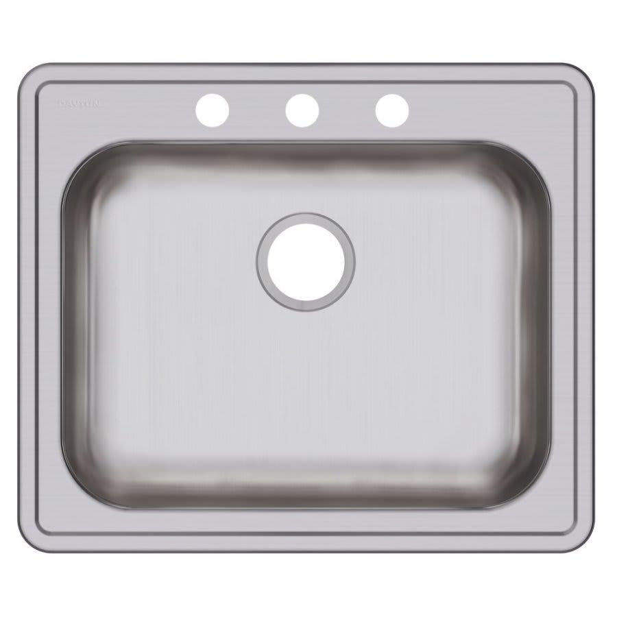 Dayton® Single Bowl Kitchen Sink, Top Mount, ADA, 25 x 21-1/4 in, 5-1/4 in Bowl Depth, 3-Hole, 22 ga Brushed Satin Steel, Stainless - rmin7jeg9o9xwxgsra5y@2x.jpg