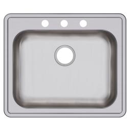 Dayton® Single Bowl Kitchen Sink, Top Mount, ADA, 25 x 21-1/4 in, 5-1/4 in Bowl Depth, 3-Hole, 22 ga Brushed Satin Steel, Stainless - rmin7jeg9o9xwxgsra5y@2x.jpg