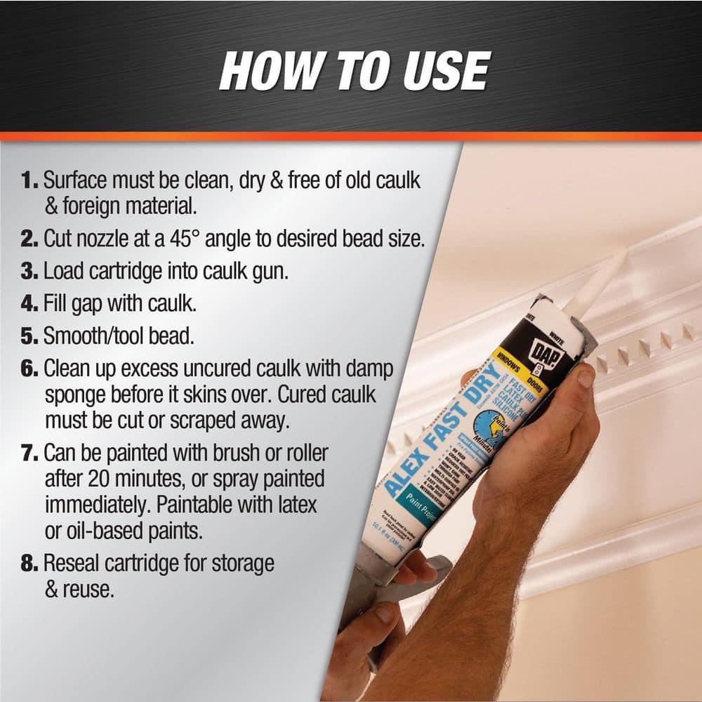 DAP Alex Fast Dry 10.1 oz. White Acrylic Latex Plus Silicone Caulk - rtgl8mopgelwx9gkq1nt@2x.jpg