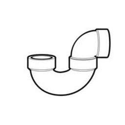 DWV P-Trap, 1-1/2 in, Hub, ABS - rwdvttbnecmedouknm1w@2x.jpg