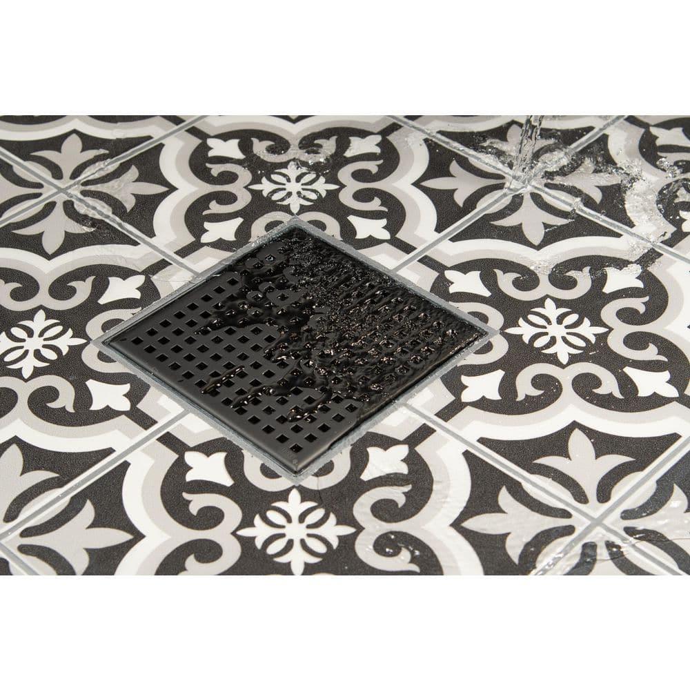 Designline 4 in. x 4 in. Stainless Steel Square Shower Drain with Square Pattern Drain Cover in Matte Black - sboqmnhzt7e5li7csq7h@2x.jpg