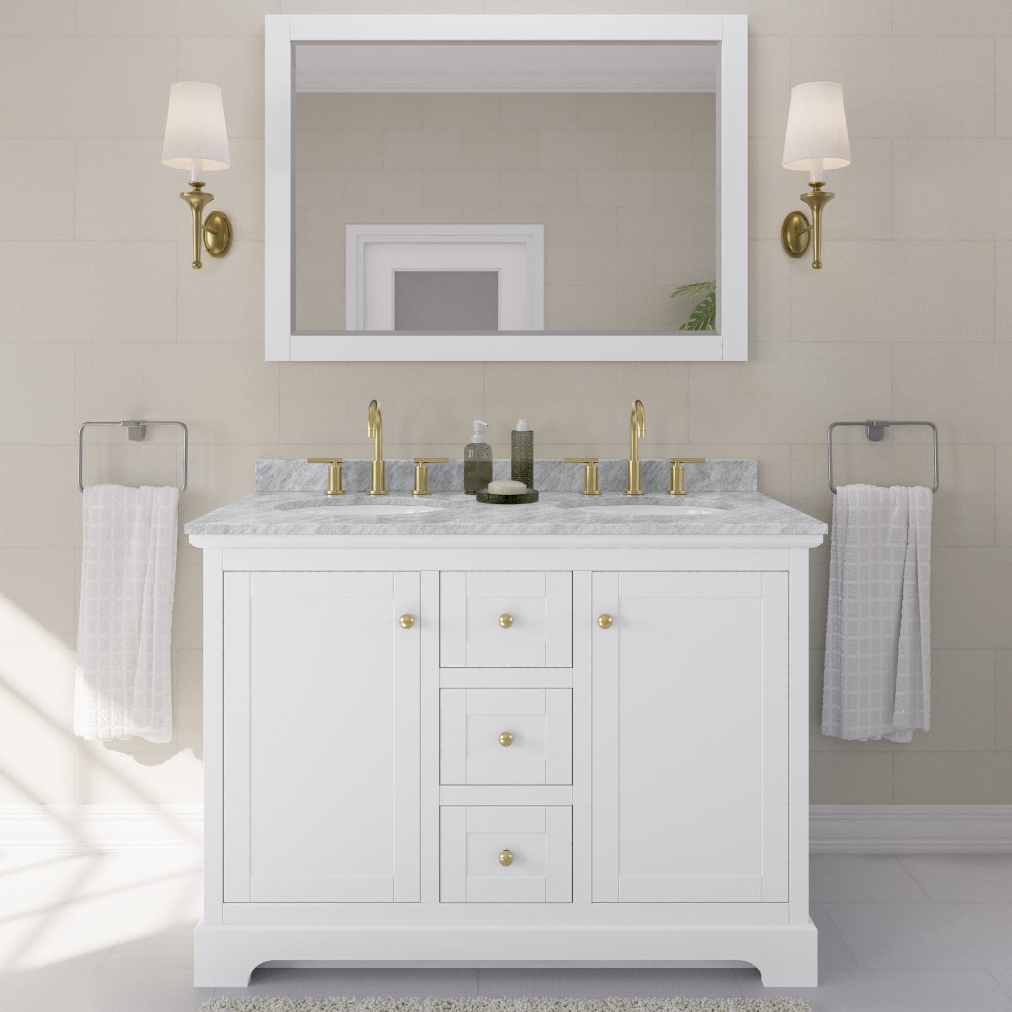 Avery Double Bathroom Vanity - 48W x 35H x 22D
