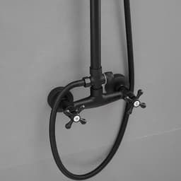 BWE 2-Spray Outdoor Wall Bar Shower Kit 8 in. Round Rain Shower Head with Hand Shower and 2 Cross Knobs in Matte Black A-98015-B - snvogpbblnpiywwcymki@2x.jpg