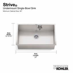 Strive 29" Single Basin Undermount 16-Gauge Stainless Steel Kitchen Sink with SilentShield with Basin Rack and Utility Shelf - spyrn02hbznbwr5texbm@2x.jpg