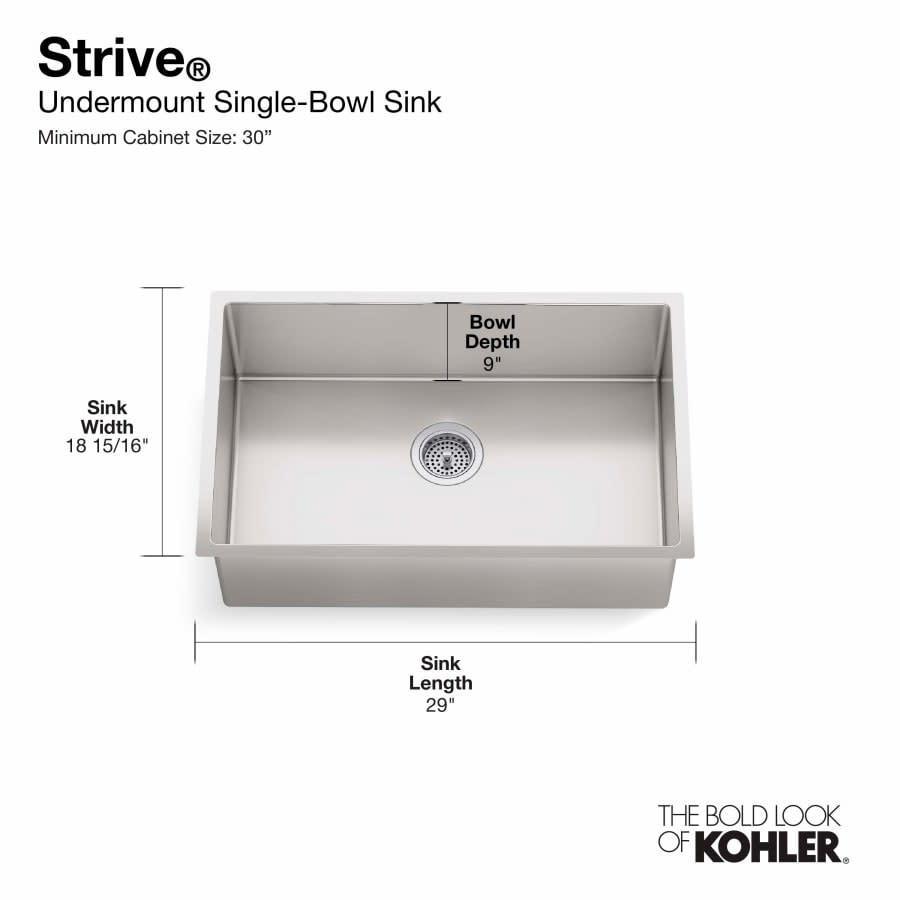 Strive 29" Single Basin Undermount 16-Gauge Stainless Steel Kitchen Sink with SilentShield with Basin Rack and Utility Shelf - spyrn02hbznbwr5texbm@2x.jpg