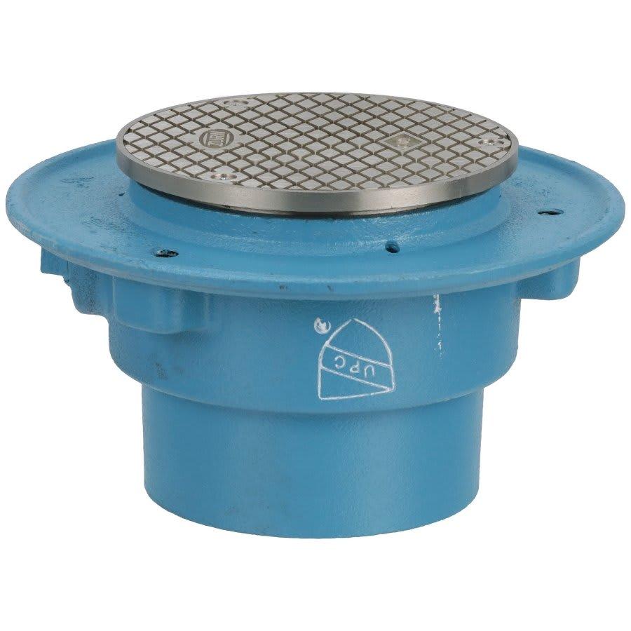 Cleanout With Top, 4 in Outlet, No Hub, 5-3/16 in Cover, Round, Nickel Bronze - sumrjxihiauohfxalcpr@2x.jpg