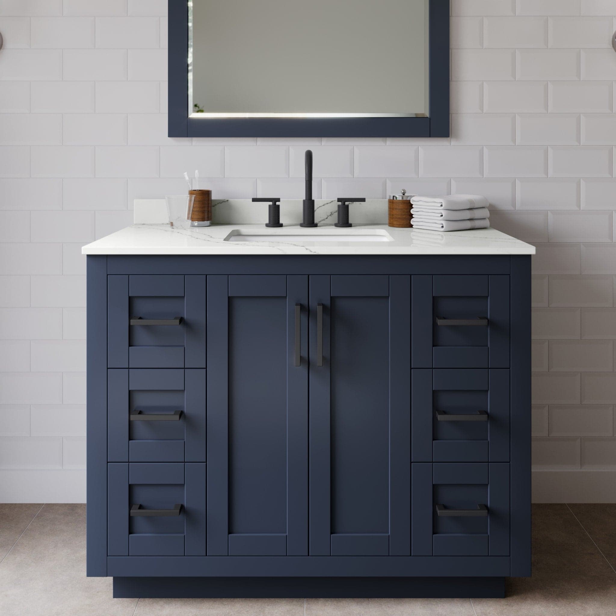 Miranda Single Bathroom Vanity - 42W x 33.75H x 22D