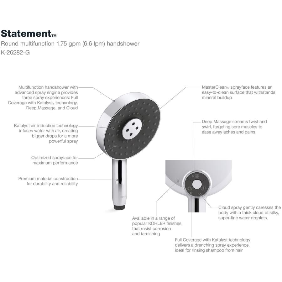 Statement 1.75 GPM Multi Function Hand Shower with MasterClean Sprayface and Katalyst Air Induction Technology - sxsqjxzlvb013yvojl5q@2x.jpg